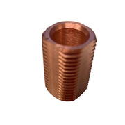 Copper projector nipple with 3/8" threaded connection and hollow center bore.