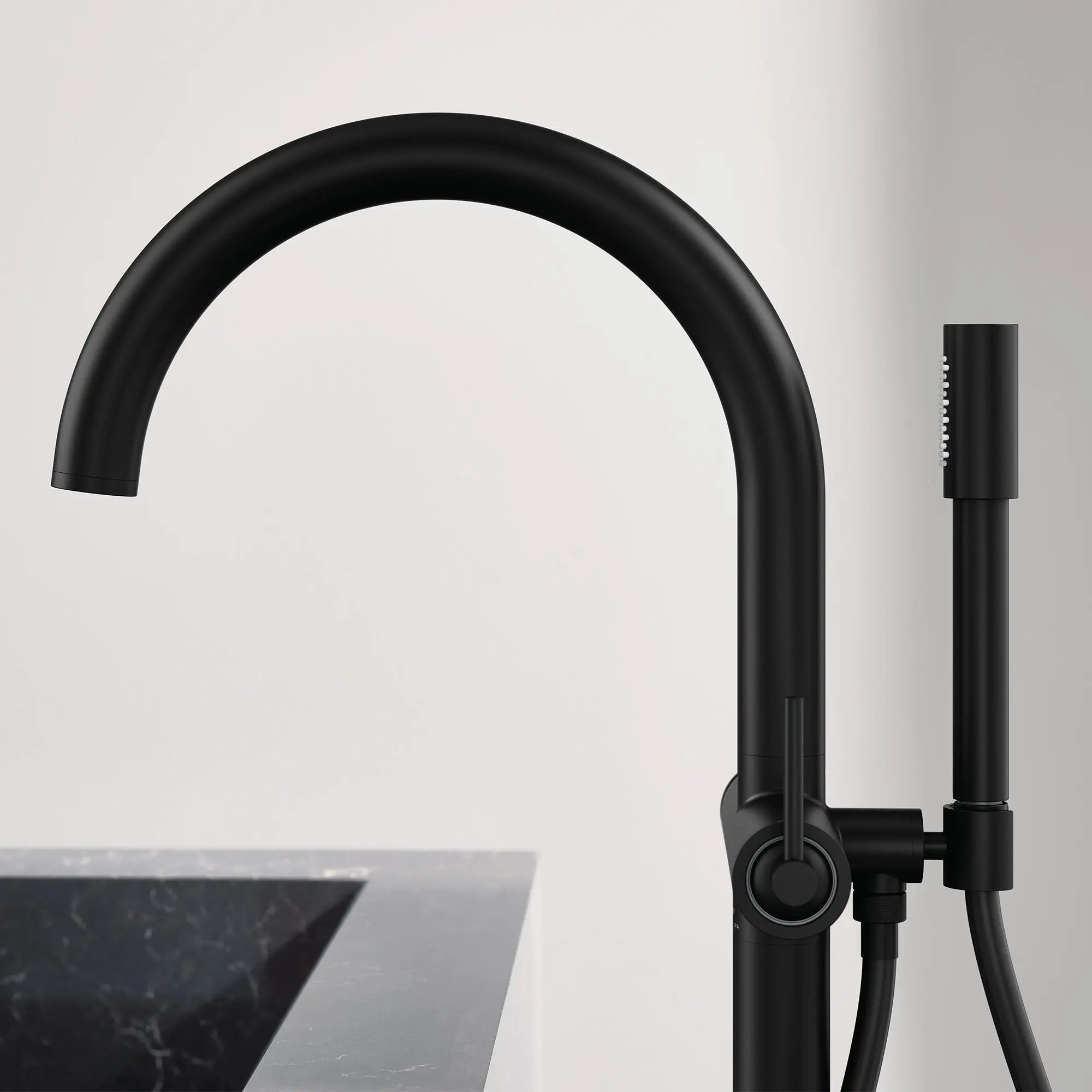 Grohe Atrio 1.75 GPM Single-Handle Freestanding Tub Faucet with Hand Shower - Matte Black