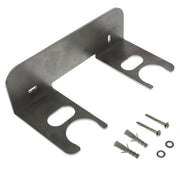 Gray metal wall bracket with two curved mounting arms, two screws, two anchors, and two washers included.