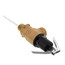 Brass temperature and pressure relief valve with 3/4 inch connection and black rubber seal.