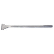 Flat steel chisel with wide blade and ribbed SDS-Max shaft, 2 inches wide and 12 inches long.
