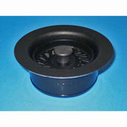 Matte black circular fixture with recessed center dome and fan-like vanes on blue background.
