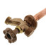Brass freezeless wall faucet with 10-inch spout and metal handle, shown with anti-siphon valve components.