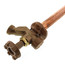 Brass freezeless wall faucet with metal handle and copper tubing, 14 inch depth.