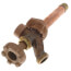 Brass freezeless wall faucet with 4-inch spout and metal handle valve.