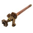 Brass freezeless wall faucet with 8-inch spout and metal handle on white background.