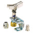Pilot electrode assembly with brass connector, metal components, and threaded fittings on white background.