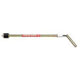 Metal water shut-off tool with red band marking and angled handle end for valve operation.