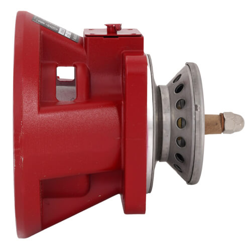 Red cast iron bearing assembly with gray circular bearing plate and bronze shaft pin for Bell & Gossett pump models.