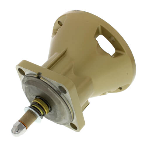 Tan-colored bronze bearing assembly with metallic shaft, mounting holes, and handle cutout for Bell & Gossett Series 100 pump