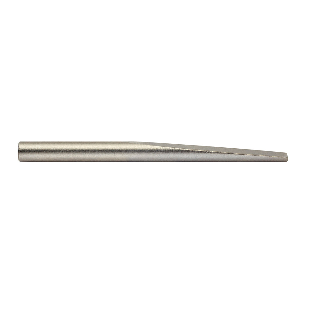 Metal drift key with cylindrical shaft tapering to a pointed tip for core bit alignment.