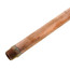 Wooden handle with metallic ferrule for a freezeless wall faucet.
