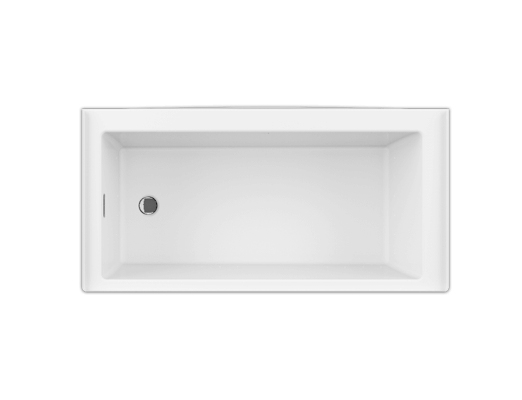 Bain Ultra Bain De Ville 6030 Rectangular Alcove 1-Person 39 Gallon Soaker Bathtub with 1-1/2" Standard Deck and Right Waste in White - BBVBRA0RN-01