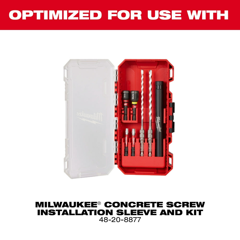Milwaukee Shockwave carbide drill bit, 5/32" diameter, 6" length, for concrete screws.