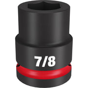 Black impact socket with 7/8" size marking and red band, 6-point hexagonal drive for 3/4" drive tools.