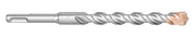 Silver and copper SDS-Plus rotary hammer drill bit with two flutes and rectangular shank, 1/2 inch diameter.