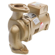 Bronze circulator pump with integral motor, flanged inlet/outlet connections, and attached electrical housing.