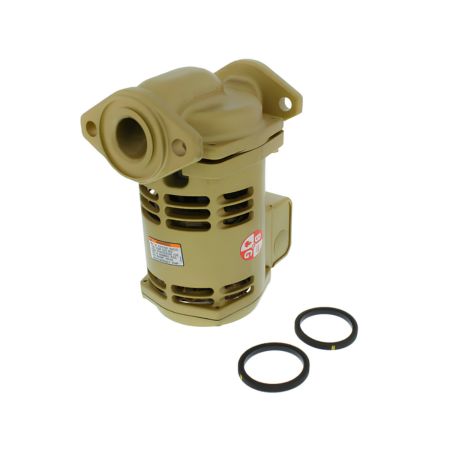 Bell & Gossett Series PL circulator pump with bronze housing, mounting brackets, and two rubber gasket rings.