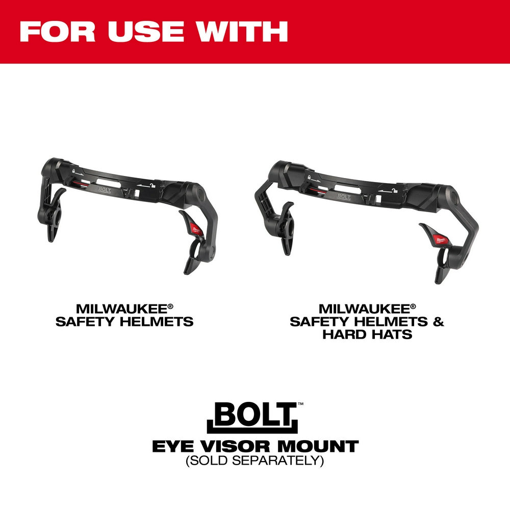 Ten clear replacement lens inserts for Milwaukee BOLT eye visors compatible with safety helmets and hard hats.