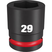 Black 29MM socket with hexagonal opening and red grip band near base.
