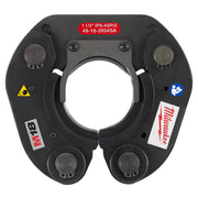 Black metal press ring with 1-1/2" IPS-ASPr2 opening, four contact points, and Milwaukee branding.