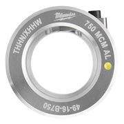 Gray and white Milwaukee aluminum bushing ring labeled 750 MCM AL THHNXHHW with yellow indicator dot and black attachment tab