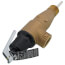Brass temperature and pressure relief valve with 3/4 inch connection and black adjustment cap.