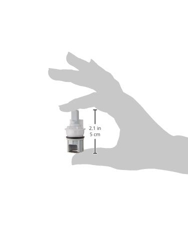 Delta RP1740MBS stem assembly with 2.1 inch height, shown in hand for scale.