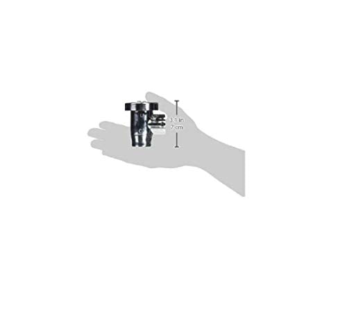 Chrome vacuum breaker with 3/4 inch connection held in an open palm with size measurement indicator.