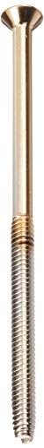 Two champagne bronze finish screws with wide flat heads and threaded shafts, extra long length.