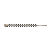 Milwaukee SDS-Max rotary hammer drill bit with spiral flutes and carbide tip for concrete drilling.