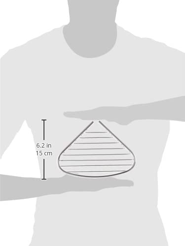 Chrome wire basket with horizontal lines, teardrop shape, 6.2 inches tall.