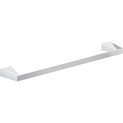 Polished chrome towel bar with angled mounting brackets on each end.