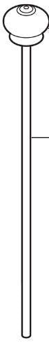Champagne bronze cylindrical lift rod with knob top and long straight shaft for bathroom sink drain.