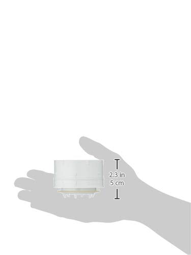 White cylindrical piston with measurement scale showing 2.3 inches or 5 centimeters in height, held in palm.