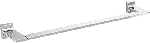 Chrome towel bar with square mounting brackets at each end, 24 inches long.