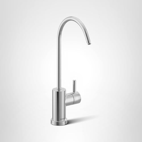 Chrome single-handle beverage faucet with high arc spout and cylindrical body.