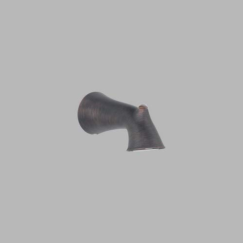Curved tub spout with textured Venetian bronze finish and downward-angled outlet.