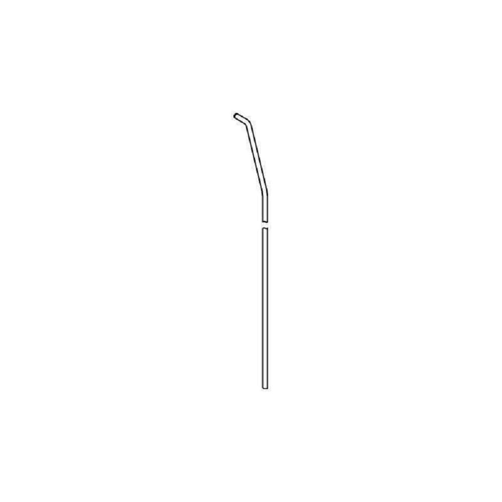 Chrome lift rod with angled top and straight shaft, Grohe repair part 46739000.