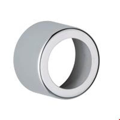 Chrome metal sleeve with white interior ring and hollow cylindrical shape.