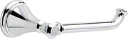Chrome tissue holder with curved arm and circular mounting plate.
