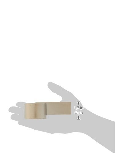 Stainless steel lever handle with brushed finish shown in hand with dimensions marked as 1.7 inches and 4 centimeters.