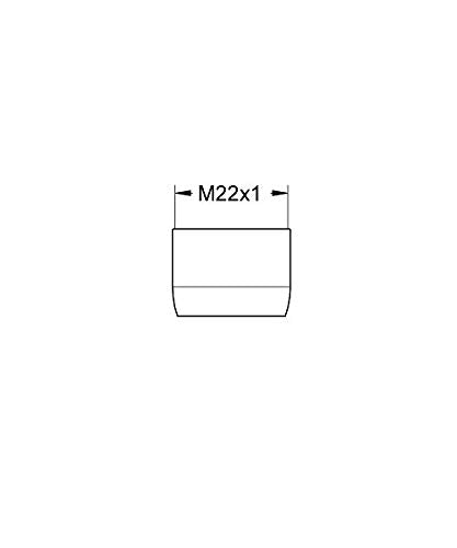 Chrome flow straightener with M22x1 thread connection and internal grid pattern.