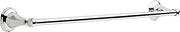 Chrome towel bar with round mounting flanges and cylindrical rod, approximately 24 inches long.