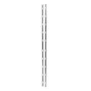 Two stainless steel undermount sink support rails with evenly spaced mounting holes.