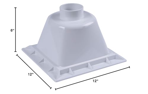 White floor-mounted utility sink with 3-inch socket top and square base, approximately 6 inches tall.