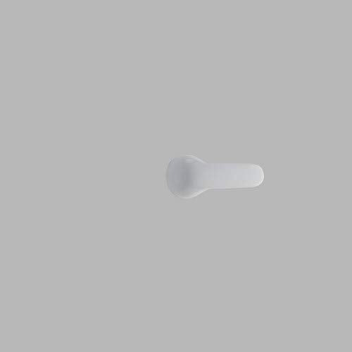 White metal lever handle with rounded knob and extended shaft for tub and shower control.