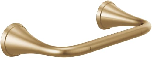Champagne bronze curved tissue holder with conical end caps and mounting hardware.