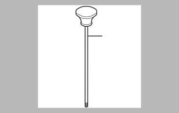 Stainless steel lift rod and finial assembly with diverter lever for roman tub faucet.