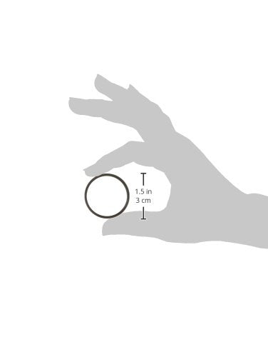 Small circular metal ring with 1.5 inch diameter held in hand for scale.